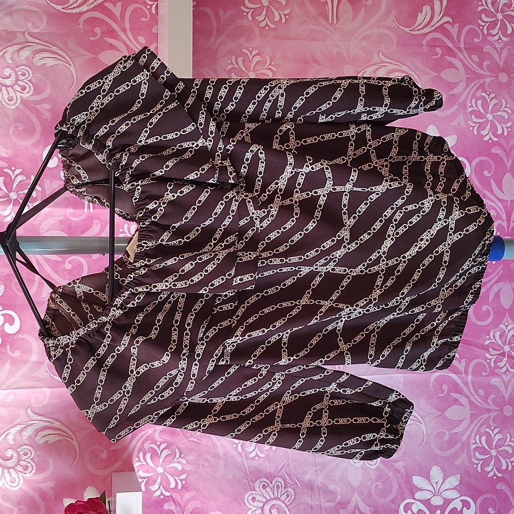 MICHAEL Michael Kors Brown Chain Print Blouse